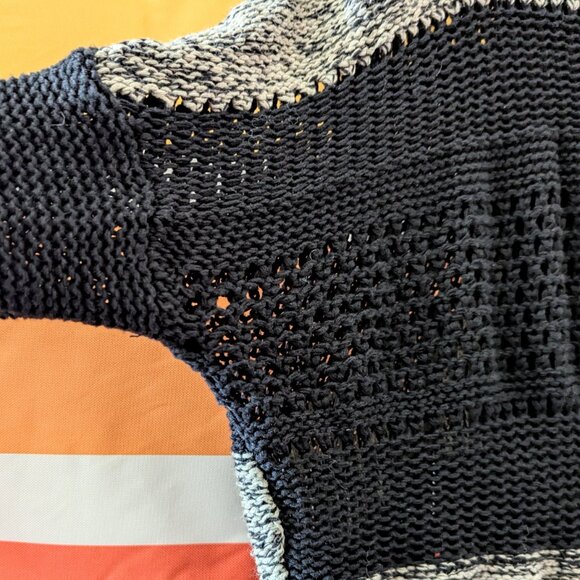 Allsaints Siouxsie Cardigan Black Tan Distressed Knit Grunge Long Duster Fray 4 - Picture 7 of 16